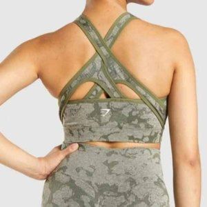 Gymshark Adapt Camo Green Seamless Sports Bra